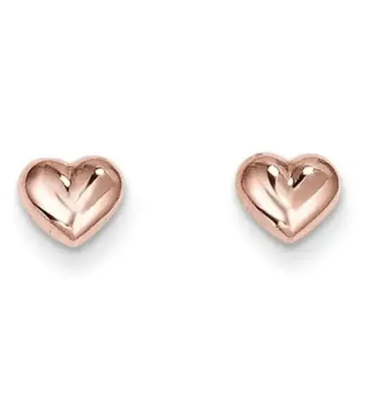Rose Gold Heart Post Earrings